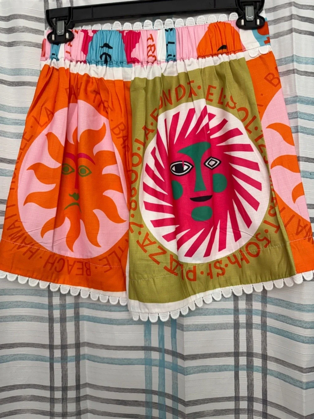 Colorful Sun Graphic Button-Up Shirt & Matching Short Set